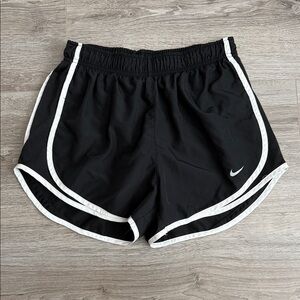 Nike Women's Black and White Athletic Shorts